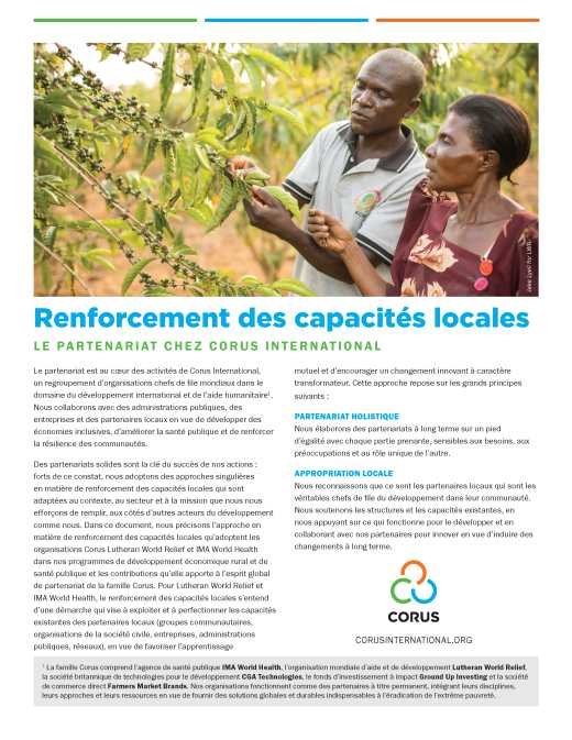 Renforcement des Capacités Locales : Approche Technique 