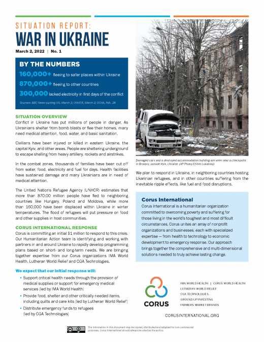 Rapport de situation n° 1 : La guerre en Ukraine