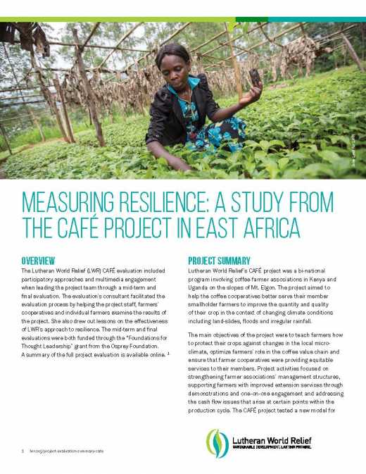 Mesurer la résilience : Une étude du projet CAFÉ en Afrique de l'Est Résumé