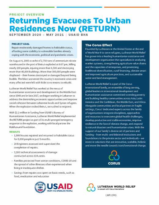 Retorno de los evacuados a sus residencias urbanas (RETURN)