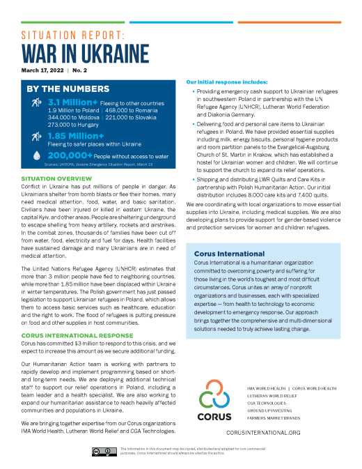 Rapport de situation n° 2 : La guerre en Ukraine  