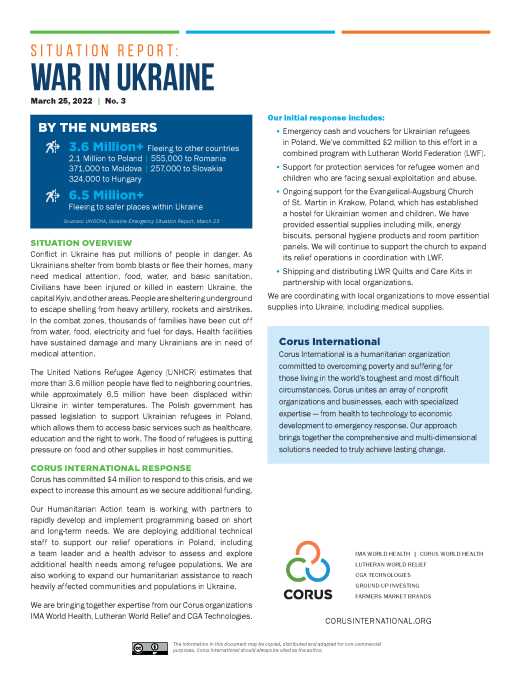 Rapport de situation n° 3 : La guerre en Ukraine  
