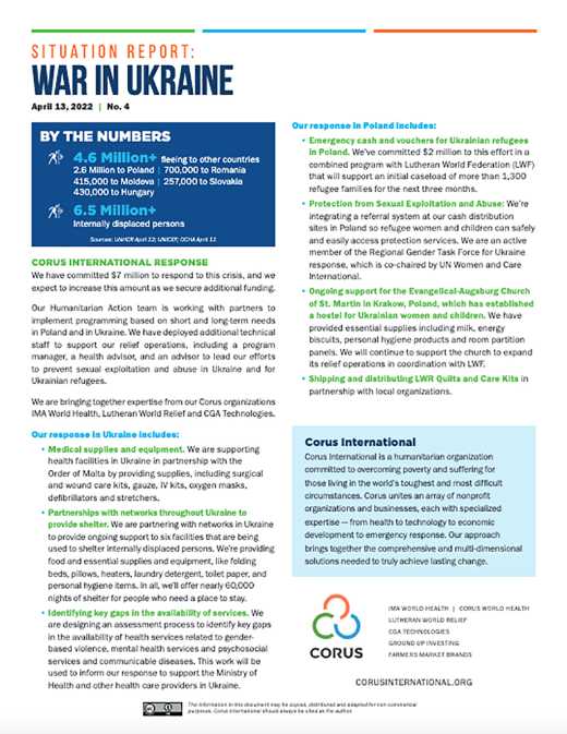 Rapport de situation n° 4 : La guerre en Ukraine
