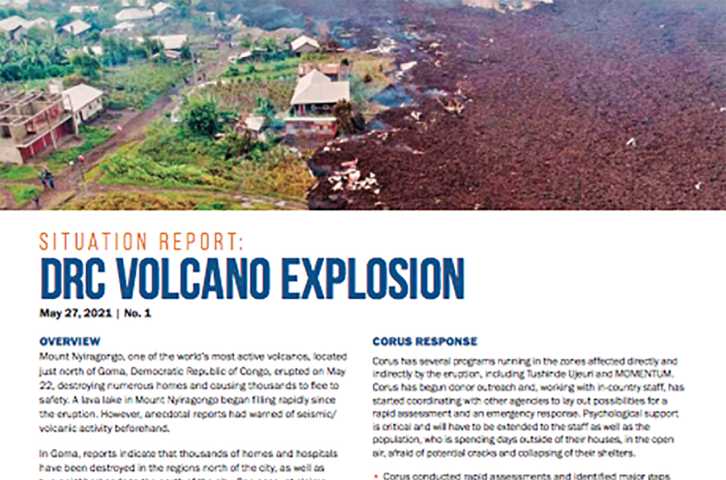 Situation Report: DRC Volcano Explosion No. 1