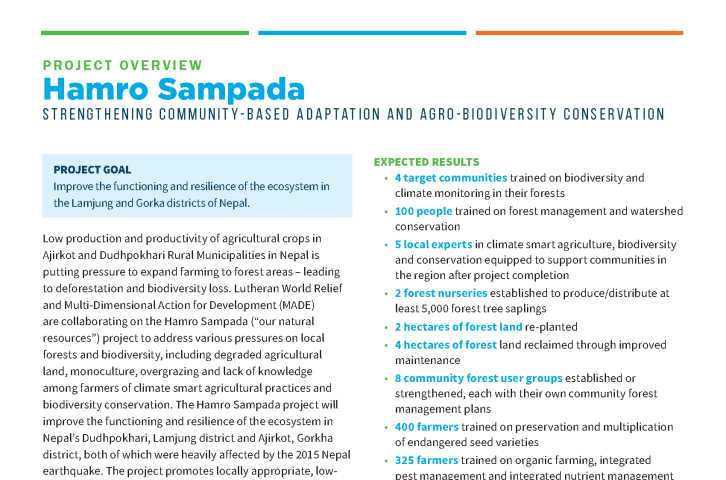 Aperçu du projet Hamro Sampada