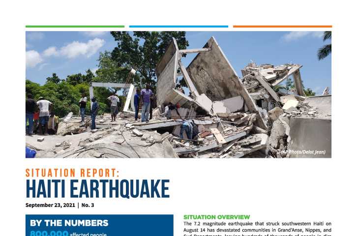 Rapport de situation : 2021 Séisme en Haïti No. 3