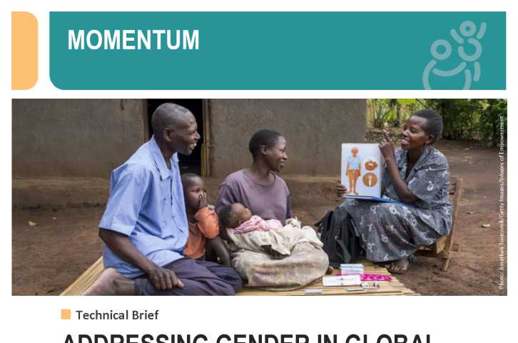 Aborder la question du genre dans le domaine de la santé et du développement au niveau mondial : Perspectives de MOMENTUM