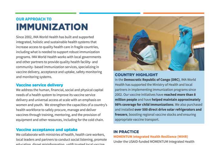 Immunization Technical Approach Overview
