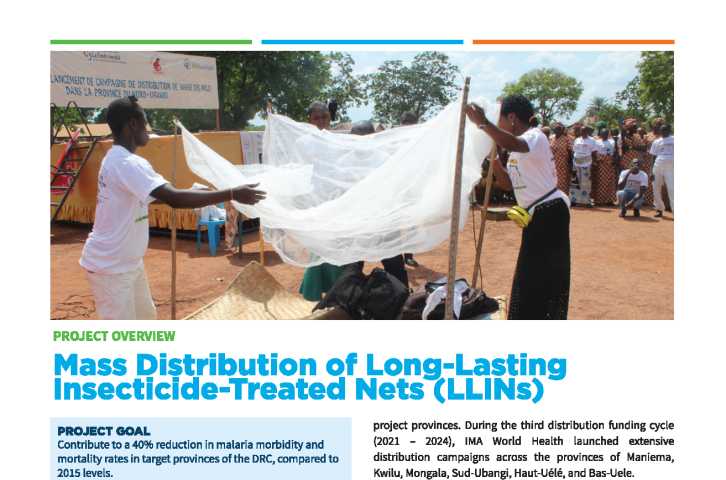Distribution de masse de moustiquaires imprégnées d'insecticide de longue durée (MILD) Vue d'ensemble du projet