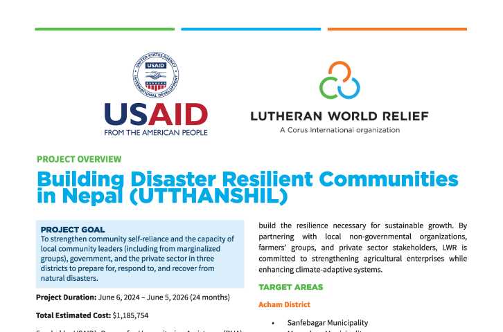 Construire des communautés résilientes aux catastrophes au Népal (UTTHANSHIL) 