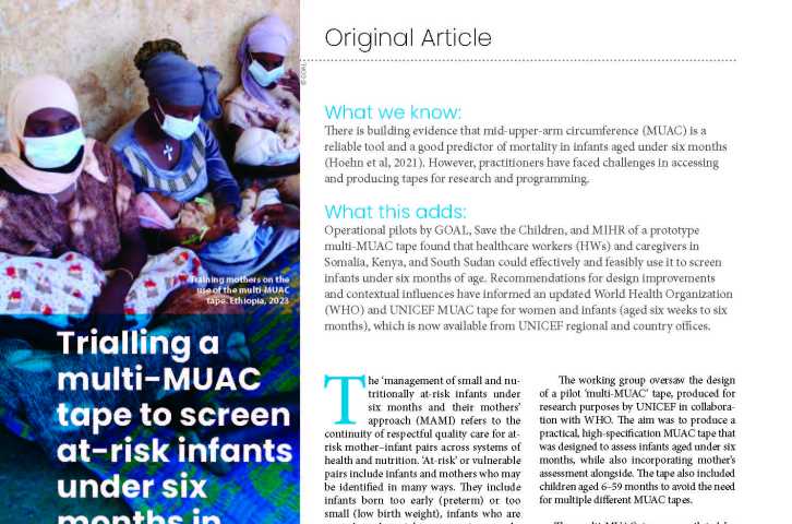 Trialling a multi-MUAC tape to screen at-risk infants under six months in East Africa