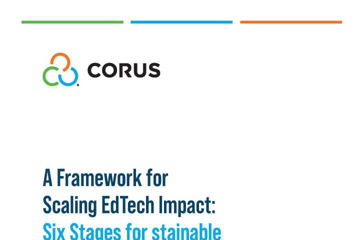 A Framework for Scaling EdTech Impact: Six Stages for stainable Education Technology Reform in Sub-Saharan Africa