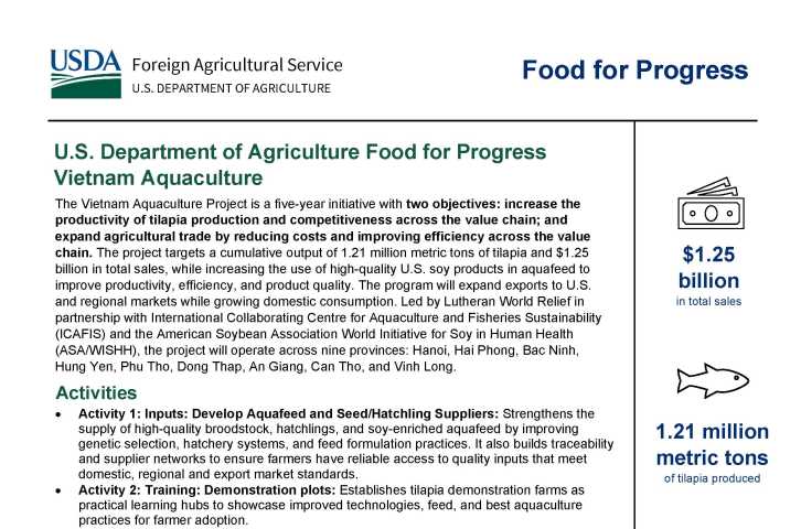 USDA Food for Progress Vietnam Aquaculture Project Overview